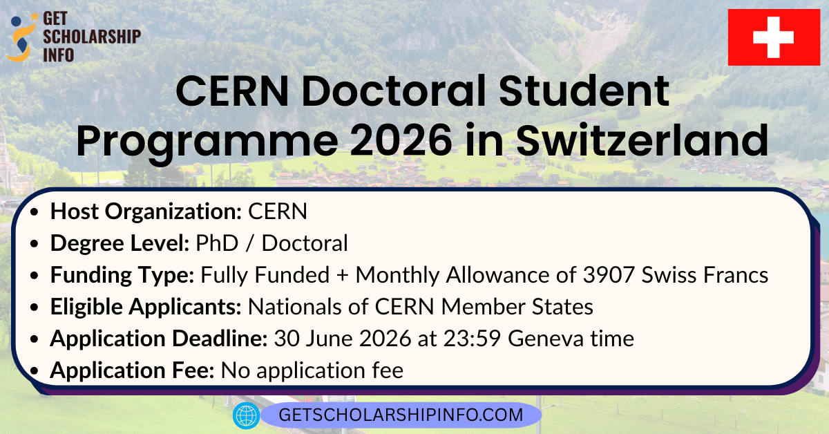 CERN Doctoral Student Programme 2026 in Switzerland