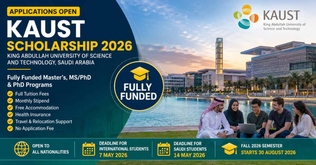 KAUST Scholarship 2026 in Saudi Arabia | Fully Funded Master’s and PhD Programs
