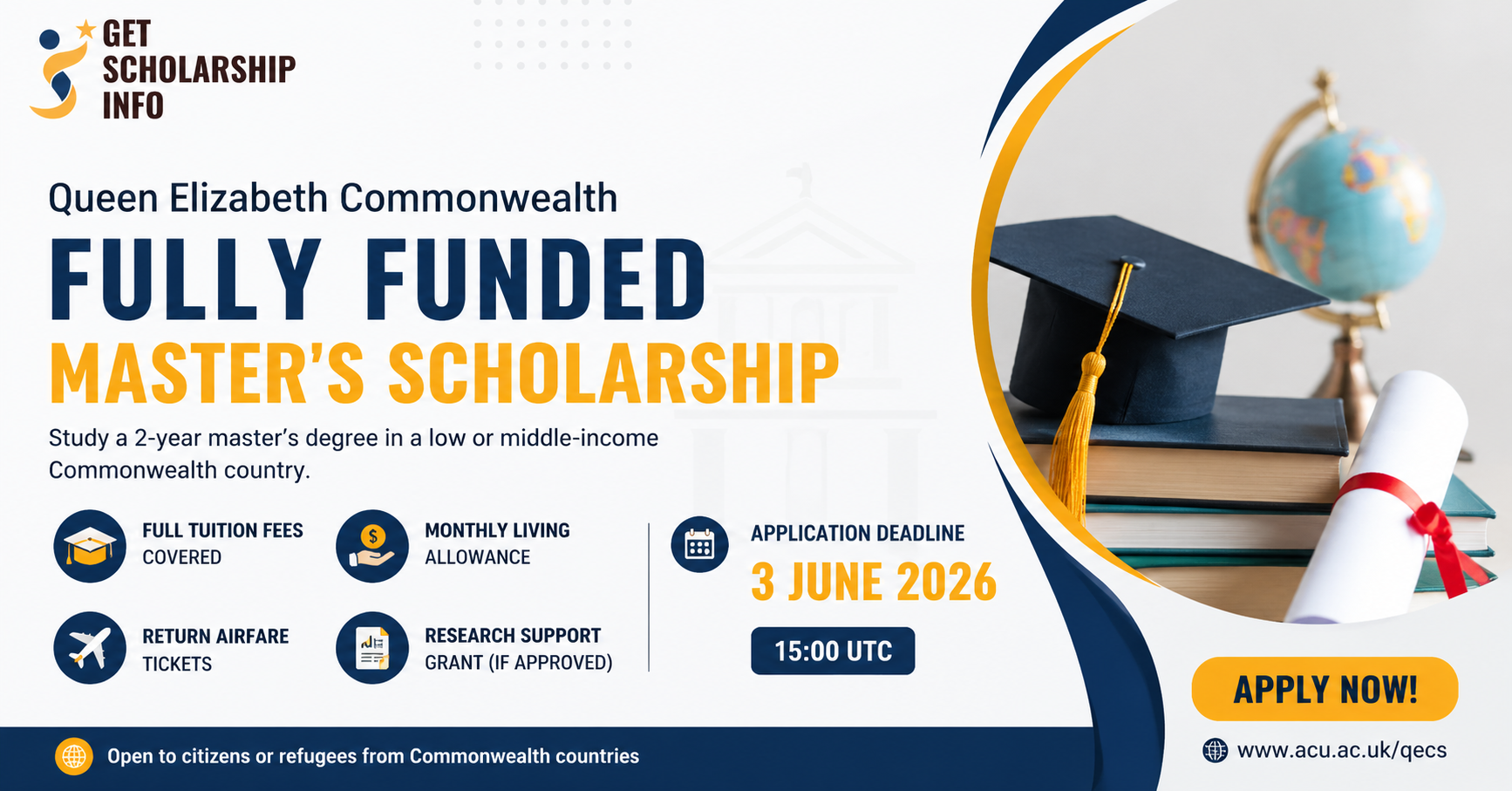 Fully funded master's scholarship announcement