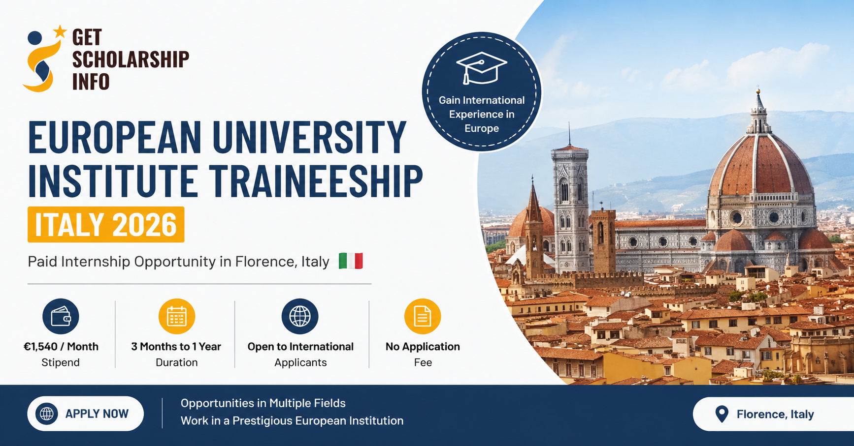 European University Institute Traineeship in Italy 2026 | Paid Internship