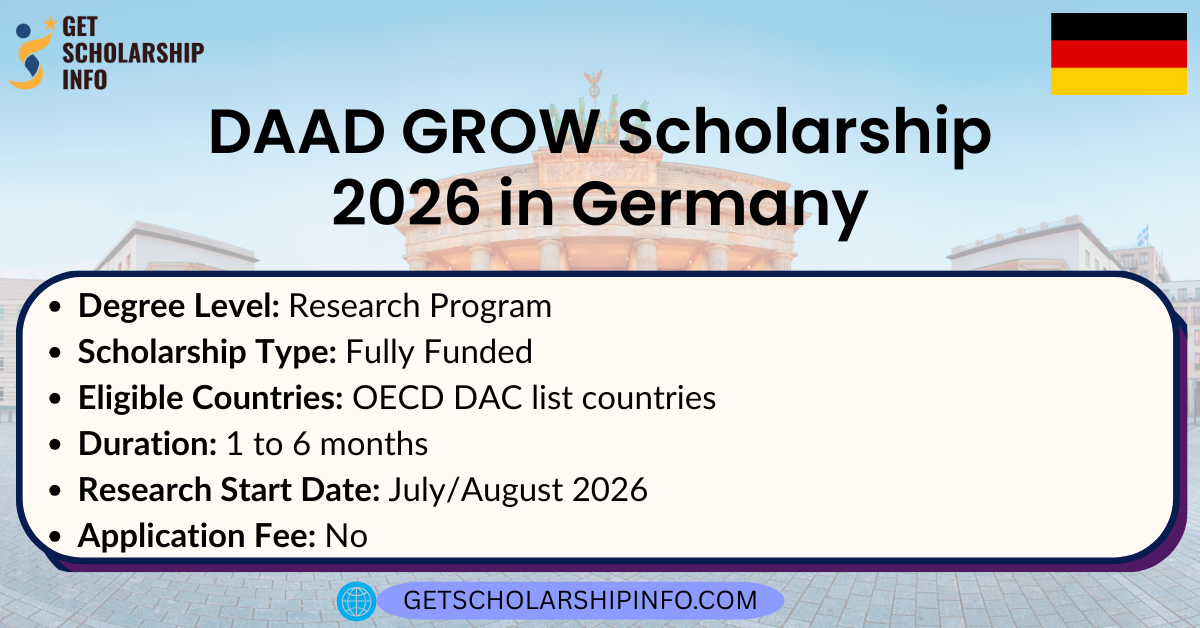 DAAD GROW Scholarship 2026 in Germany
