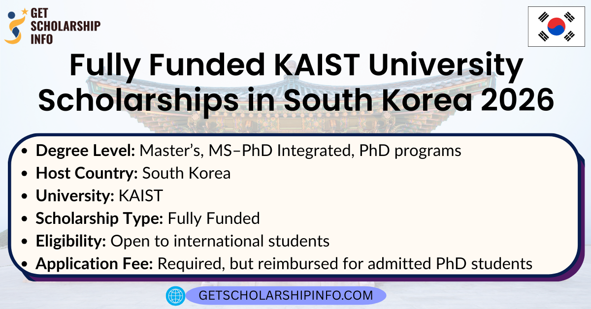 Fully Funded KAIST University Scholarships in South Korea 2026