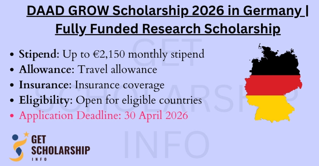 DAAD GROW Scholarship 2026 in Germany | Fully Funded Research Scholarship