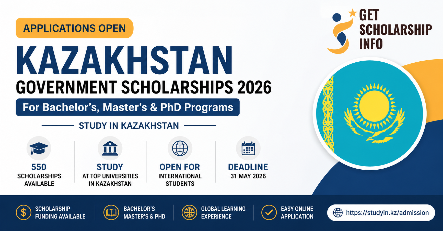 Kazakhstan government scholarships 2026