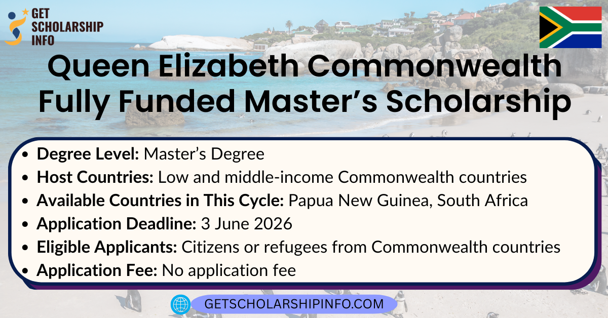 Queen Elizabeth Commonwealth Fully Funded Master’s Scholarship