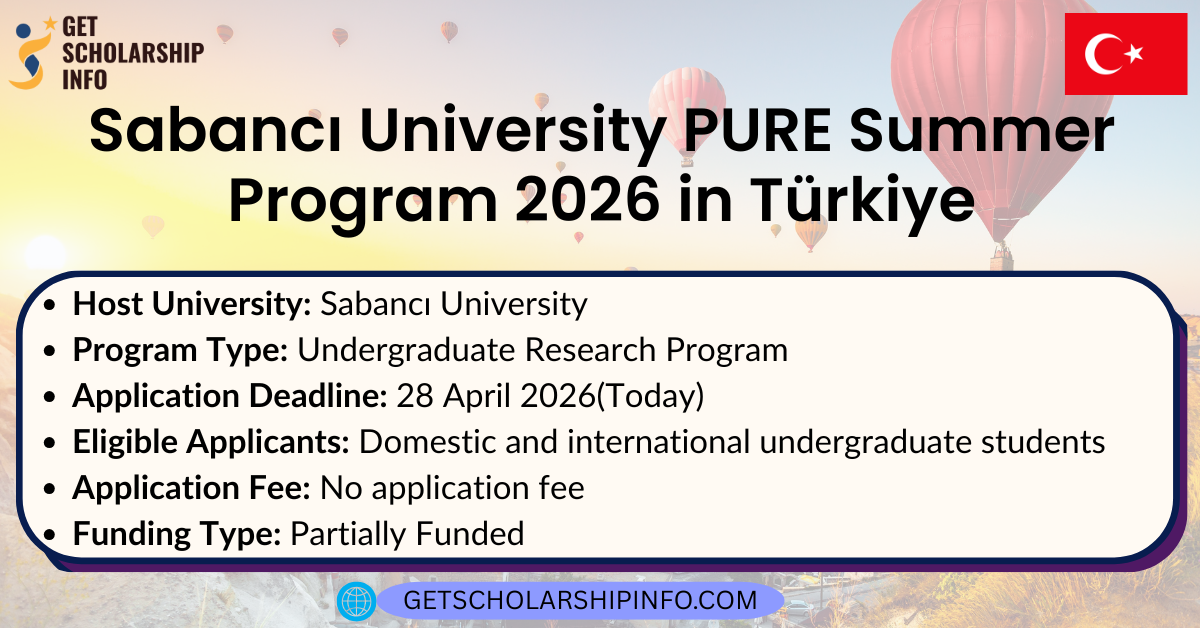 Sabancı University PURE Summer Program 2026 in Türkiye