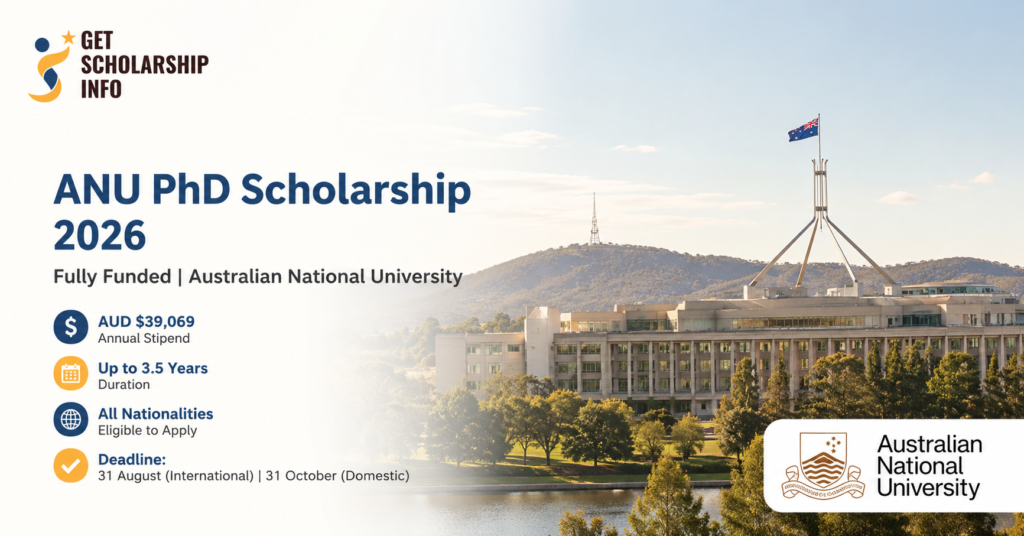 ANU PhD scholarship 2026-Australia