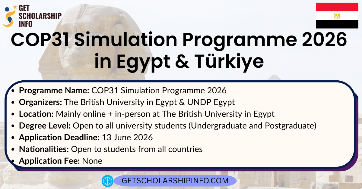 COP31 Simulation Programme 2026 in Egypt & Türkiye