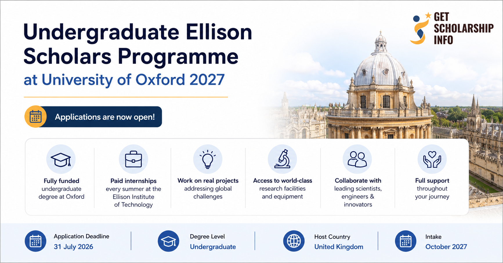 Oxford undergraduate scholarship program