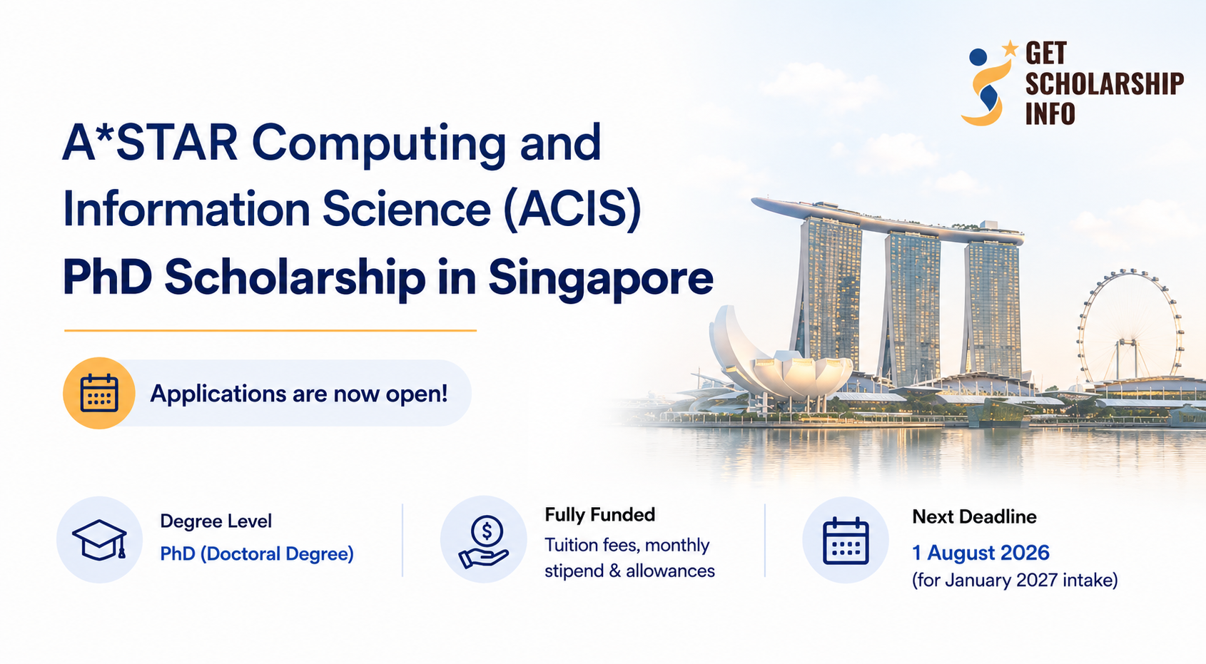 A*STAR PhD scholarship in Singapore