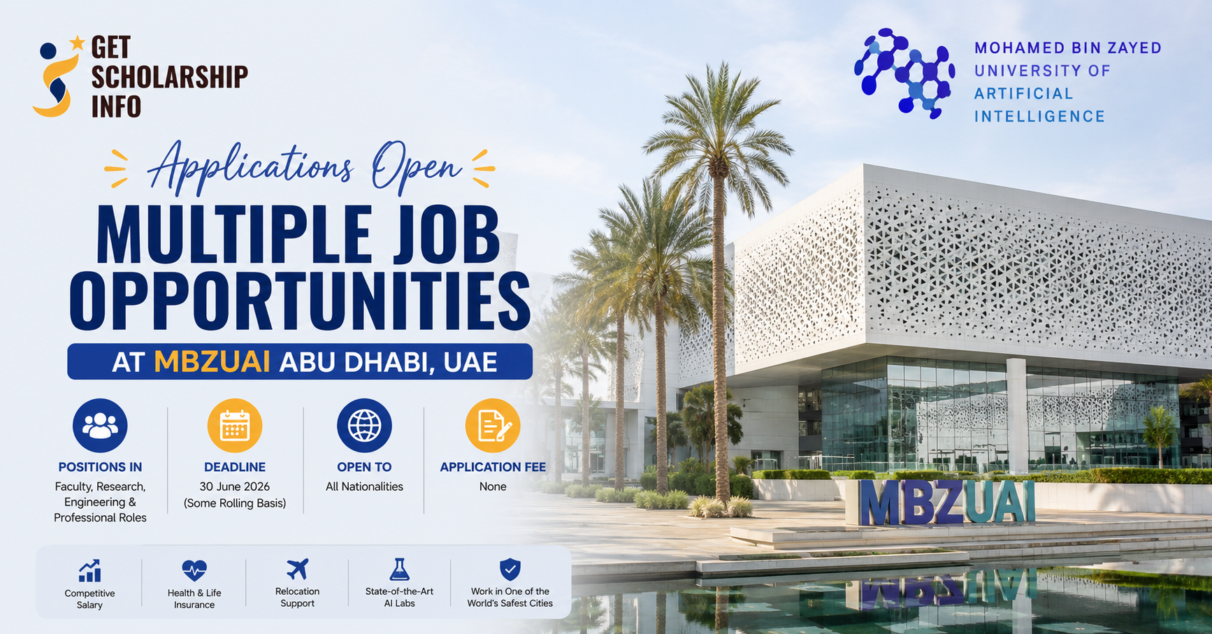 MBZUAI scholarship and job opportunities