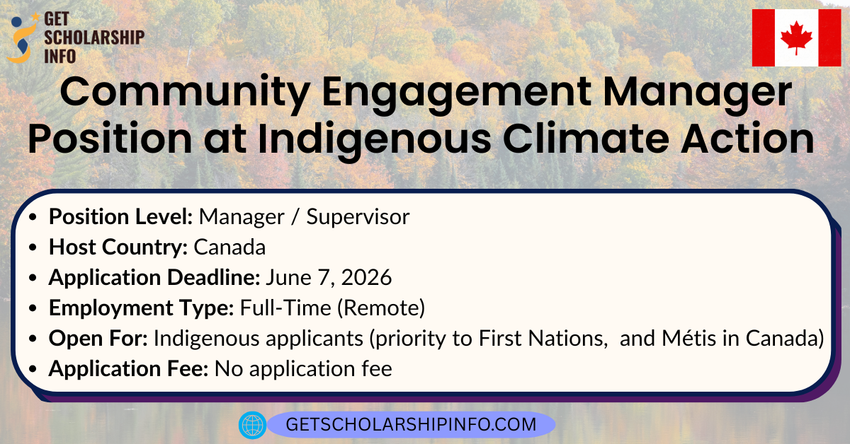 Community Engagement Manager Position at Indigenous Climate Action