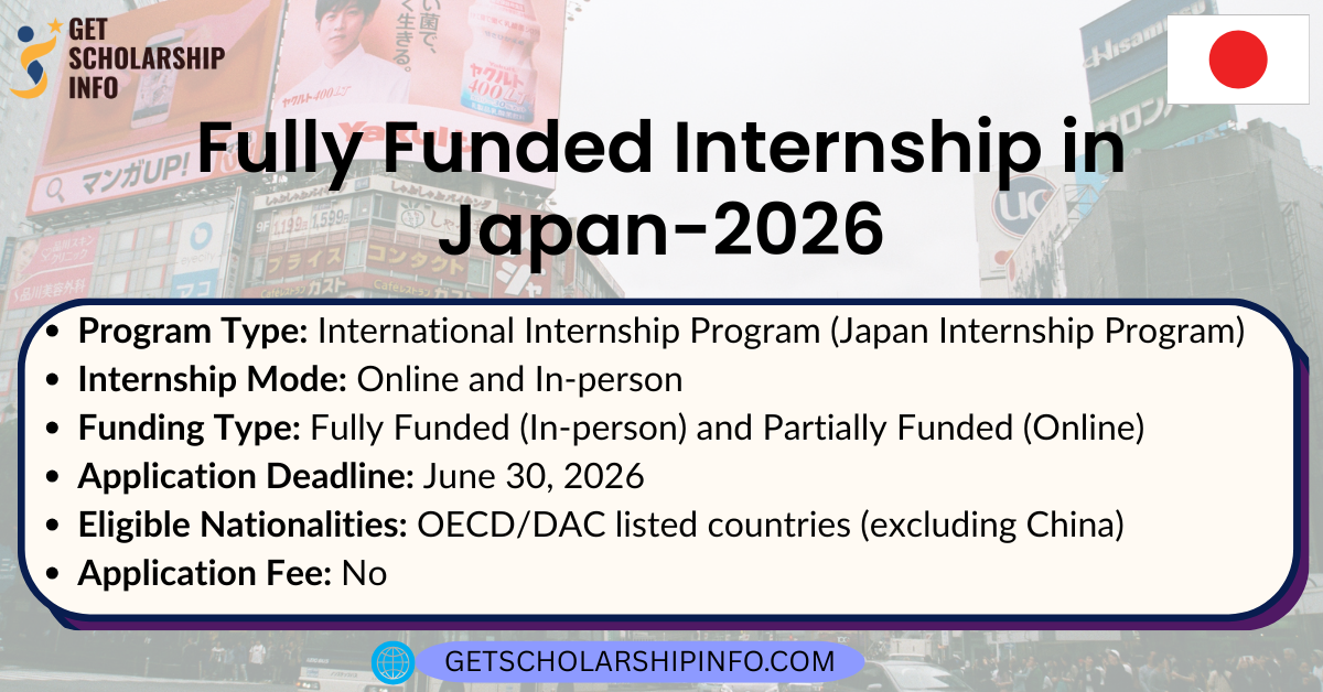 Fully Funded Internship in Japan-2026