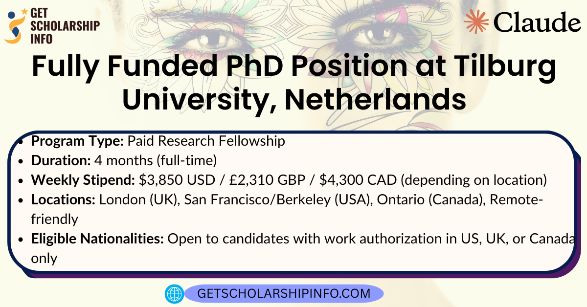 Fully Funded PhD Position at Tilburg University, Netherlands
