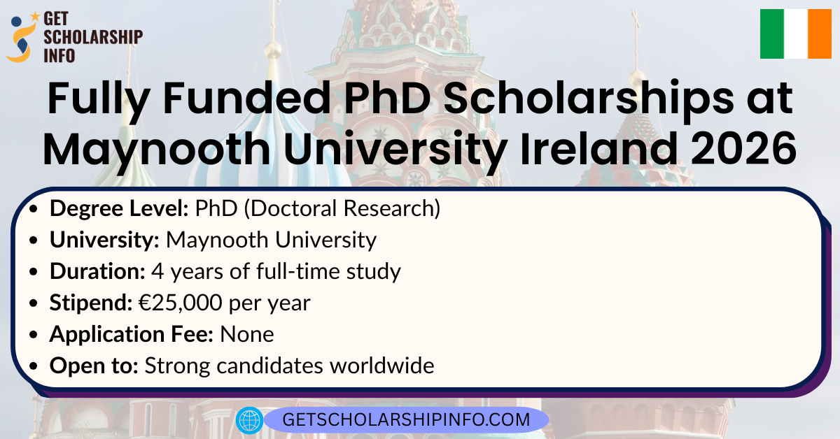 Fully Funded PhD Scholarships at Maynooth University Ireland 2026
