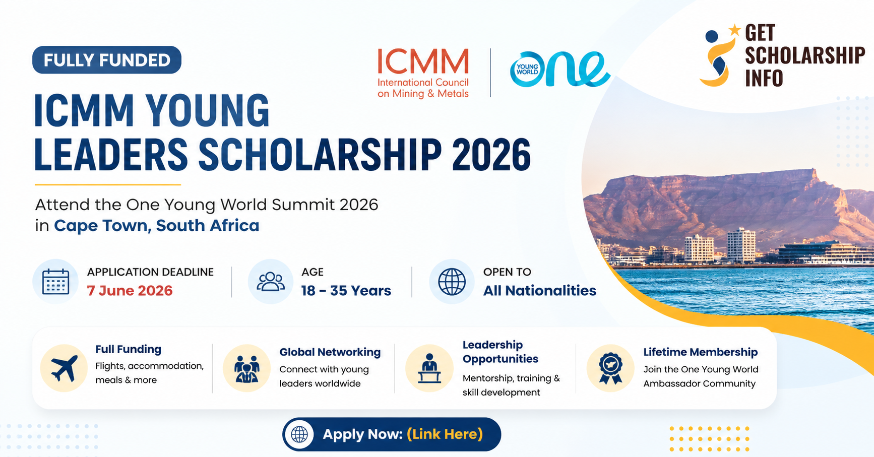 Fully funded ICMM young leaders scholarship