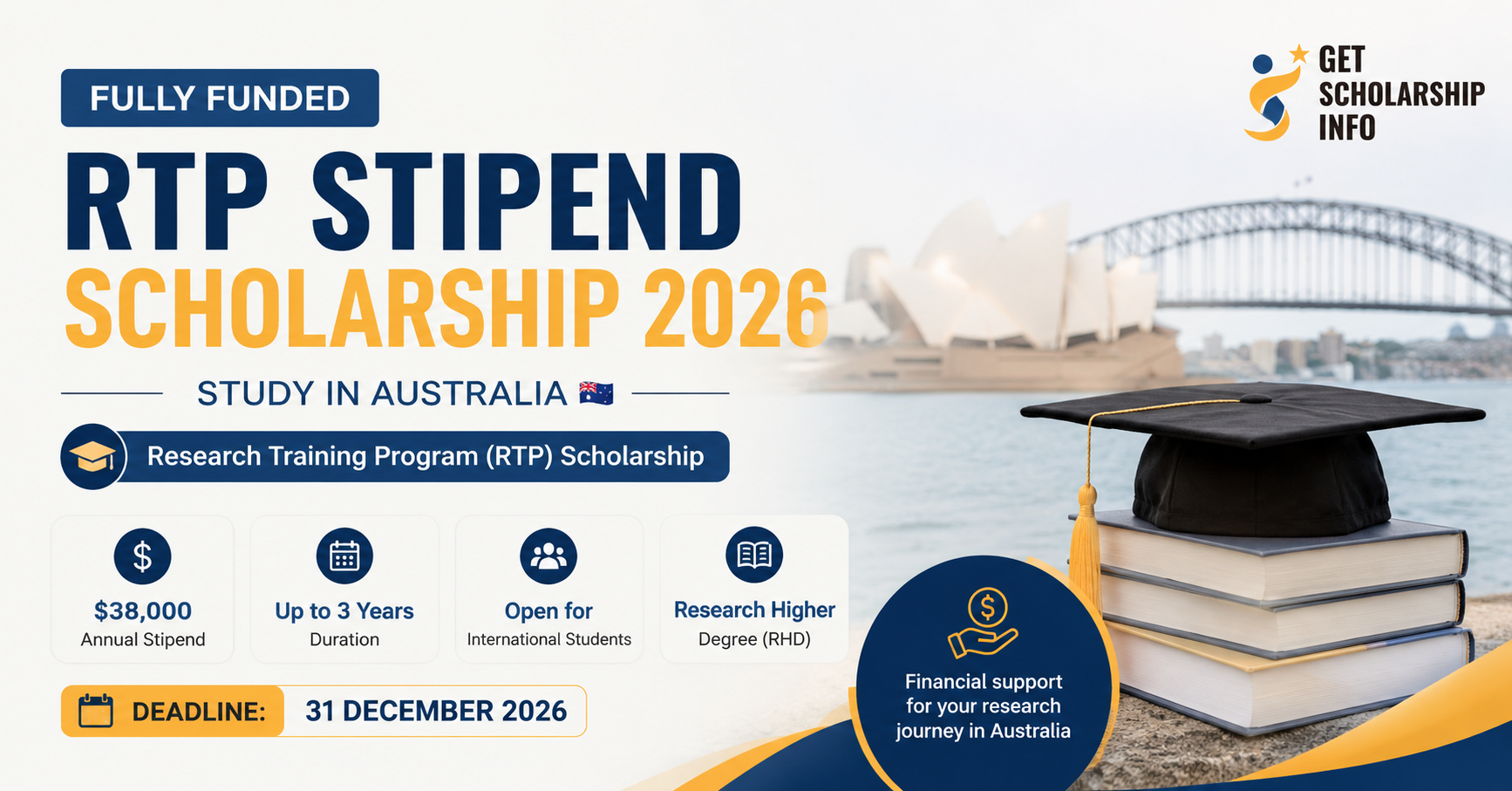 Fully funded RTP stipend scholarship 2026