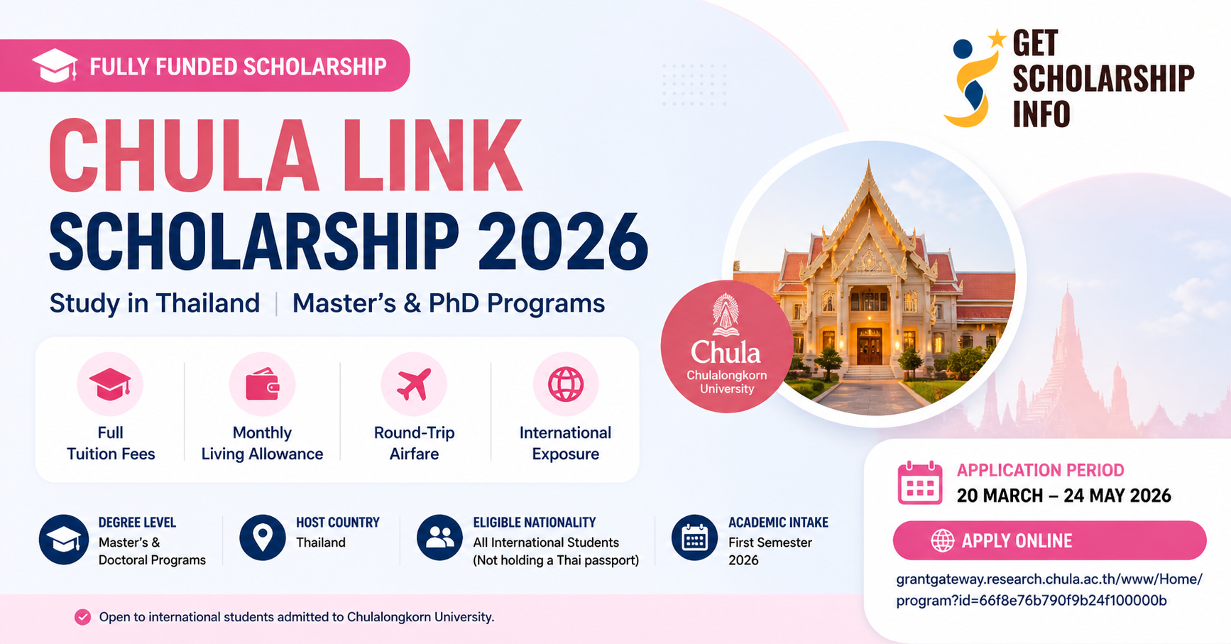 Fully funded scholarship opportunities for 2026