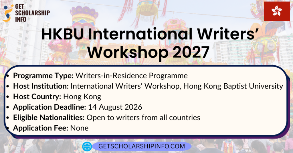 HKBU International Writers’ Workshop 2027 Writers-in-Residence Programme