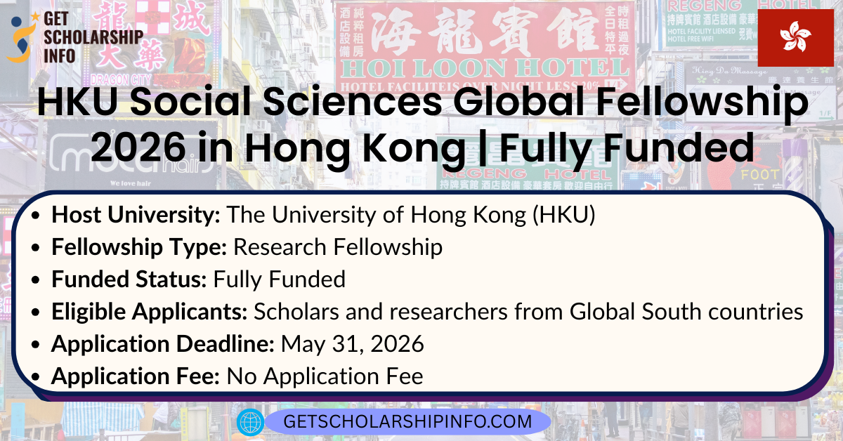 HKU Social Sciences Global Fellowship 2026 in Hong Kong | Fully Funded