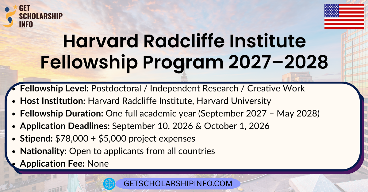 Harvard Radcliffe Institute Fellowship Program 2027–2028