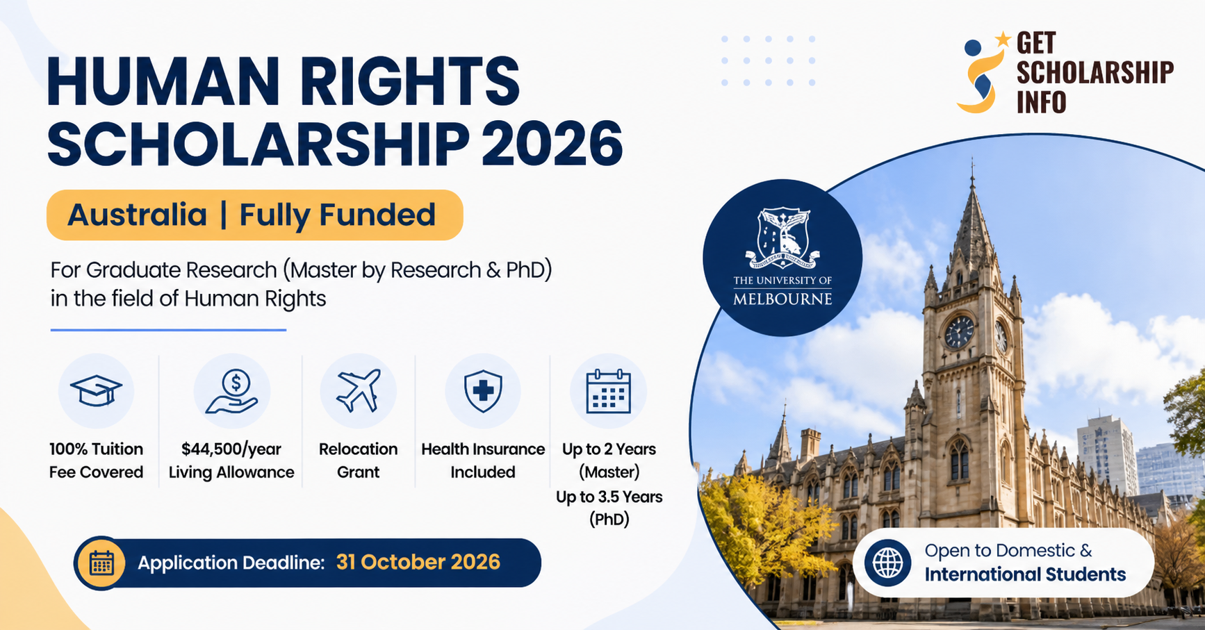 Human rights scholarship 2026