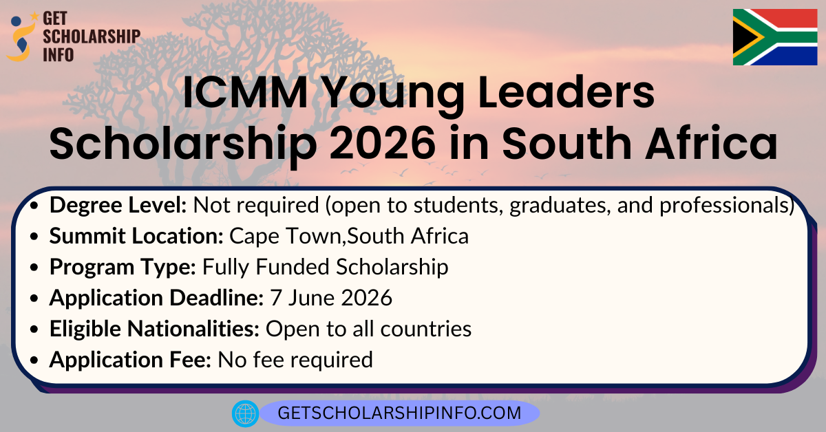 ICMM Young Leaders Scholarship 2026 in South Africa
