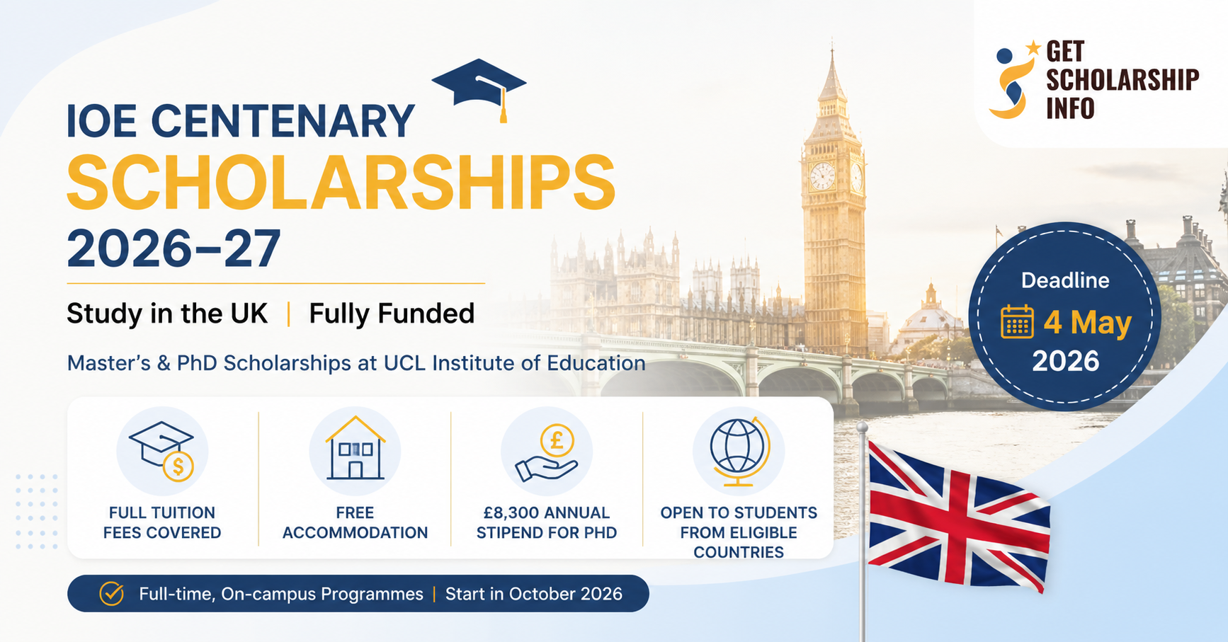 IOE Centenary scholarships 2026-27