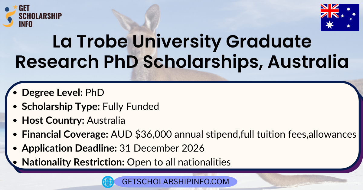 La Trobe University Graduate Research PhD Scholarships, Australia