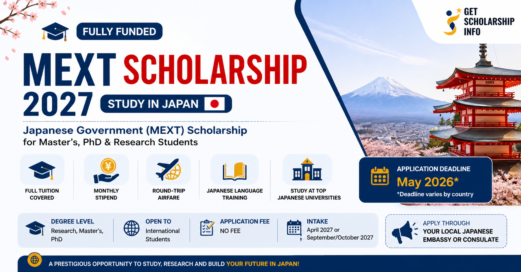 MEXT scholarship 2027