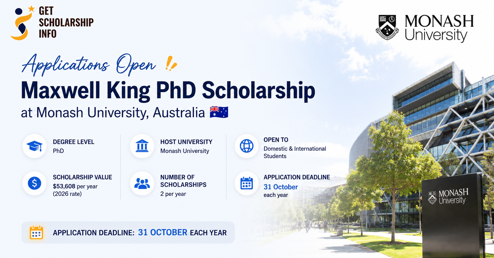Maxwell King PhD Scholarship