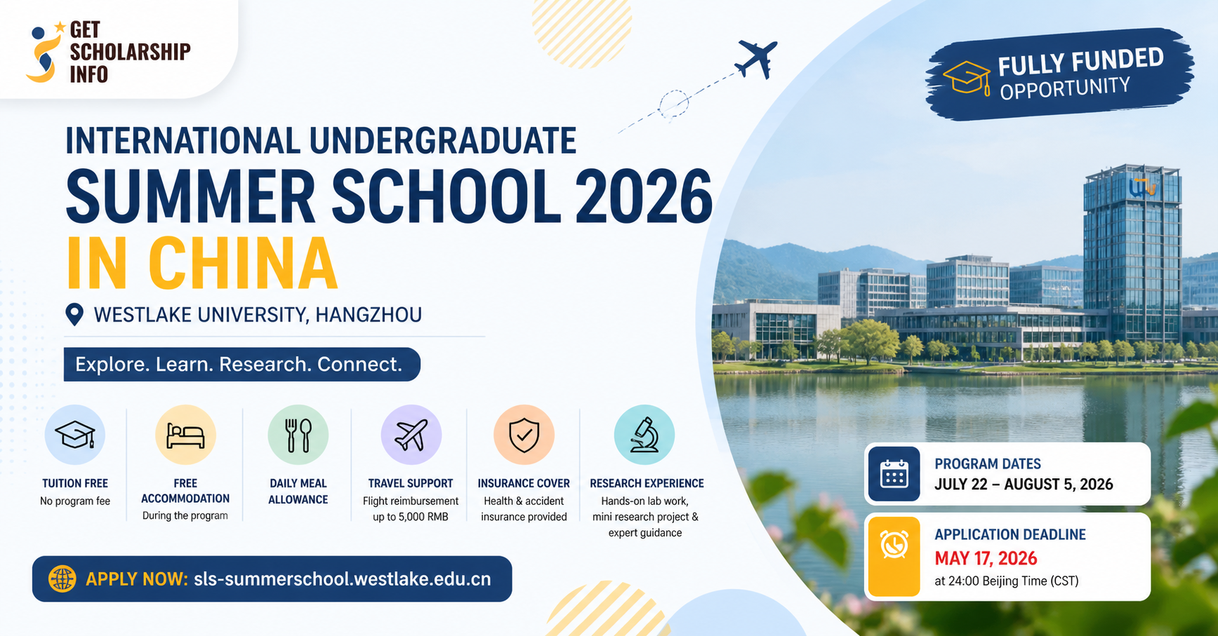 Summer school scholarship at Westlake University