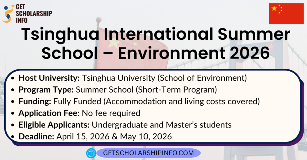 Tsinghua International Summer School – Environment 2026 (Fully Funded ...