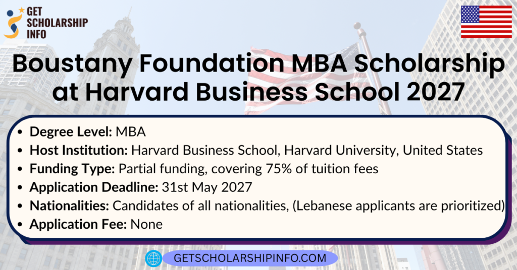 Boustany Foundation MBA Scholarship at Harvard Business School 2027