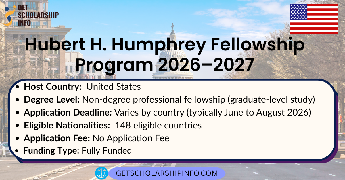 Hubert H. Humphrey Fellowship Program 2026–2027