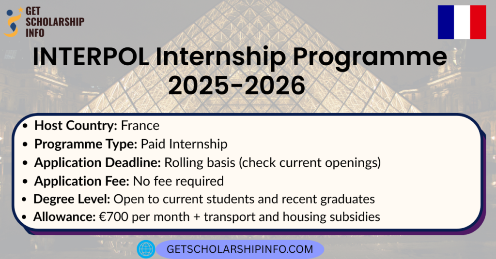 INTERPOL Internship Programme 2025-2026 - France