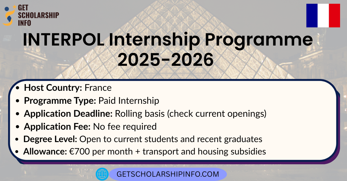 INTERPOL Internship Programme 2025-2026 - France