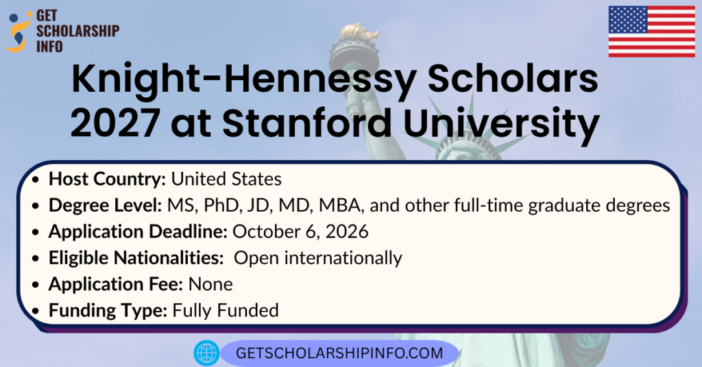 Knight-Hennessy Scholars 2027 at Stanford University