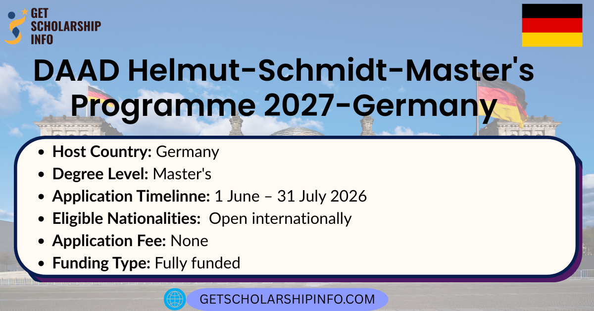 DAAD Helmut-Schmidt-Master's Programme 2027-Germany