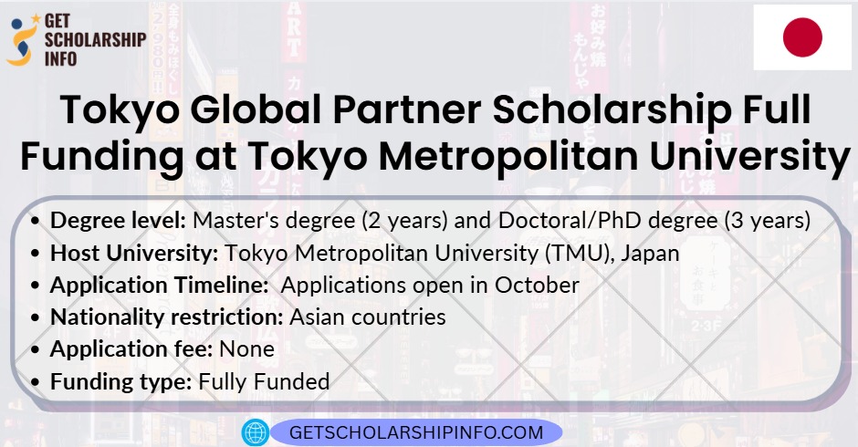 Tokyo Global Partner Scholarship Full Funding at Tokyo Metropolitan University